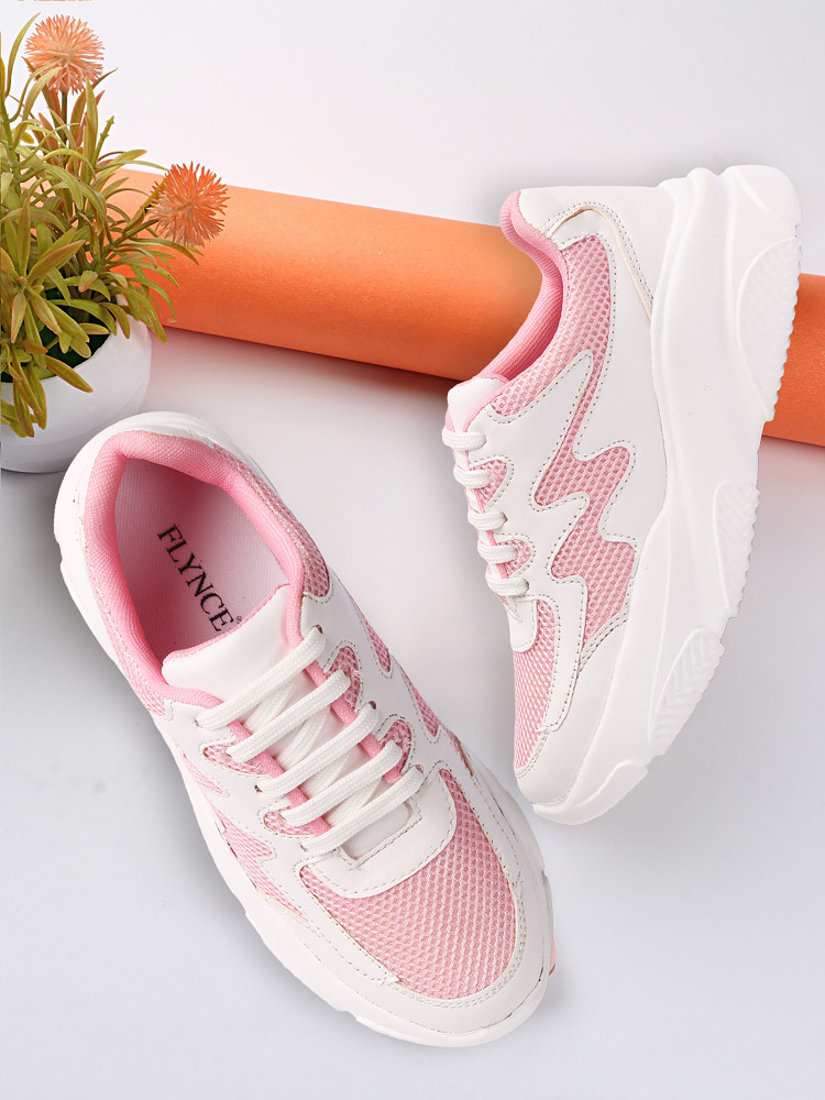 FLYNCE Pink Casual Trendy Stylish Running Sporty Sneaker Shoes Sneakers For Women
