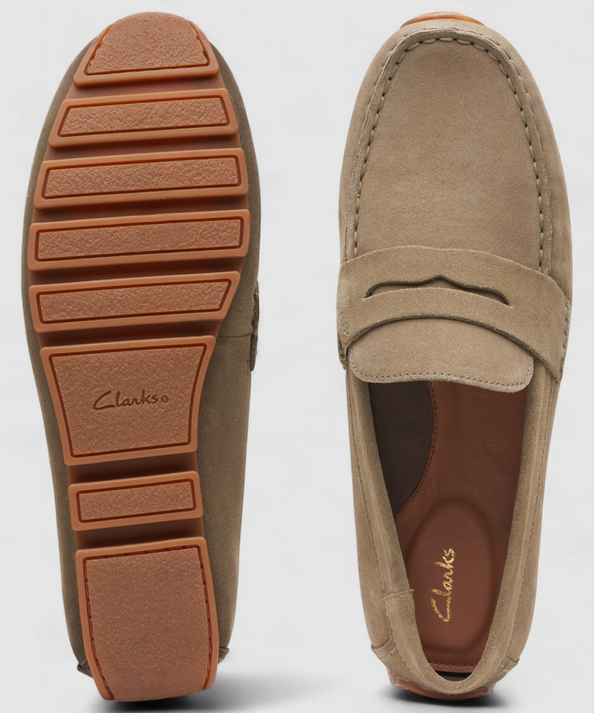 CLARKS Oswick Bar Olive Suede Loafers For Men - Buy CLARKS Oswick 