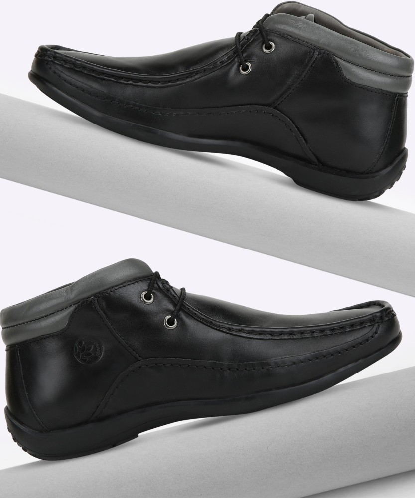 Black Pu Leather Formal Shoes Without Lace at Best Price in Agra | Hillstar  Shoe & Co.