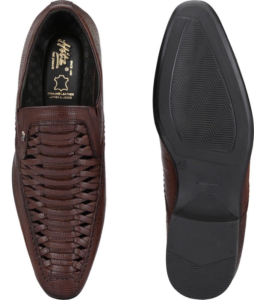 Hitz Brown Leather Slip-On Comfort Casual Shoes Slip On For Men - Buy Hitz  Brown Leather Slip-On Comfort Casual Shoes Slip On For Men Online at Best  Price - Shop Online for