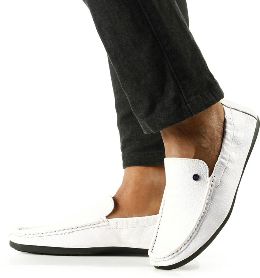 Mens white slip on loafers cheap