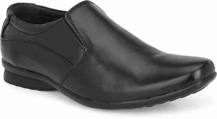 Tsf black leather sales formal shoes