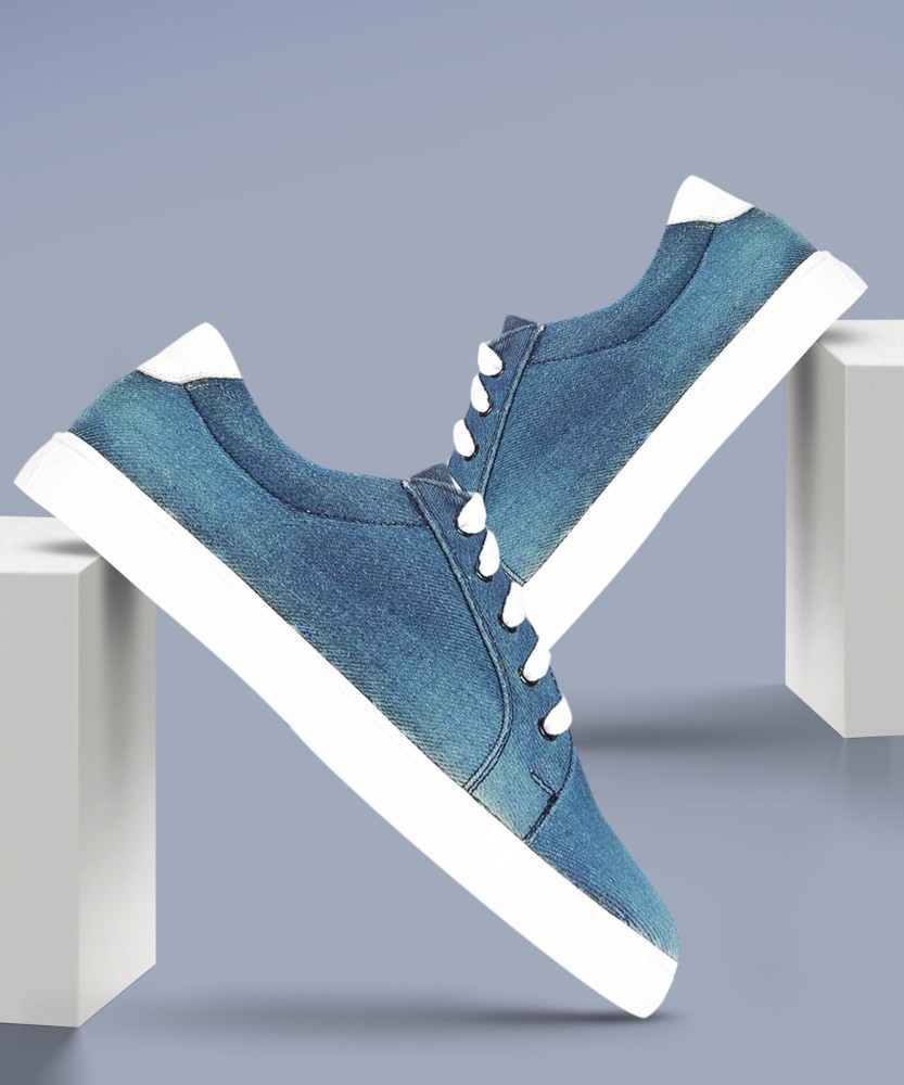 Buy Roadster Women Blue Washed Denim Sneakers - Casual