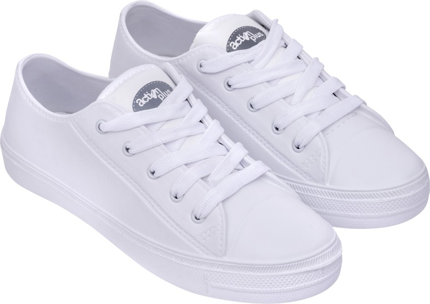 Action white canvas shoes sale