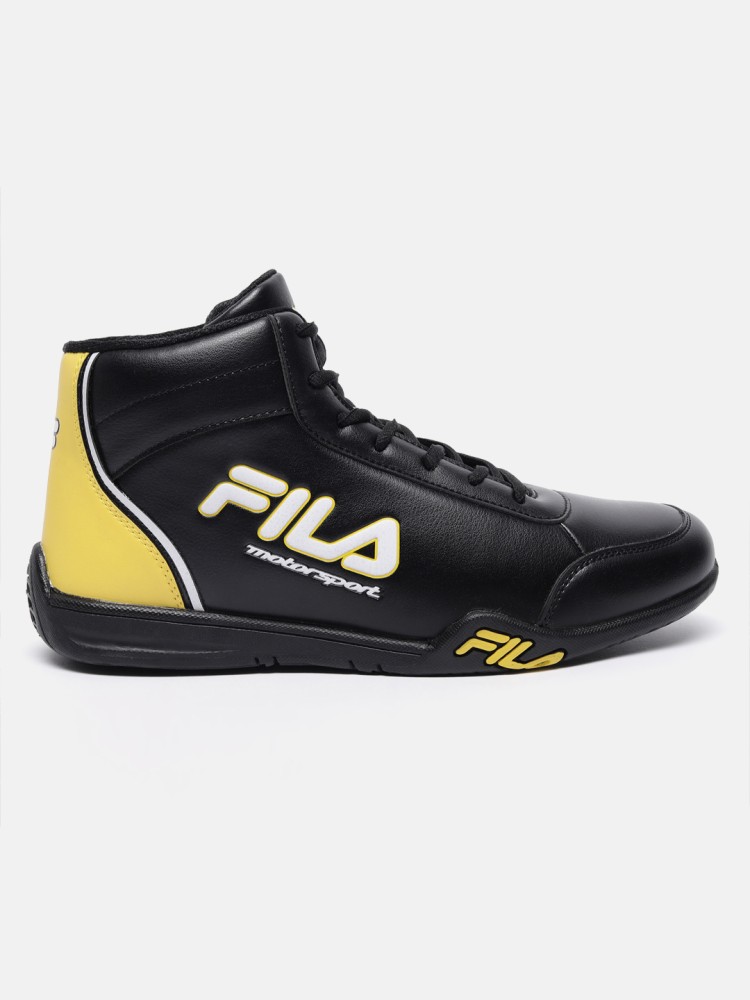 Fila black yellow sale shoes