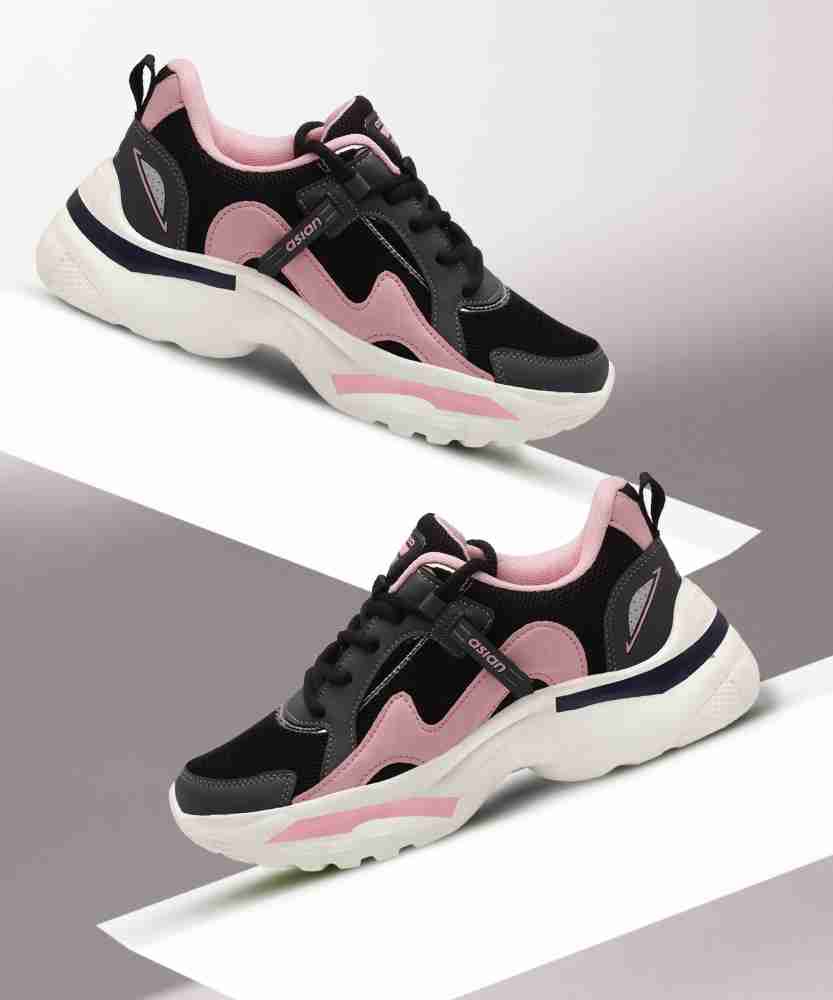 Pink and black outlet gym shoes