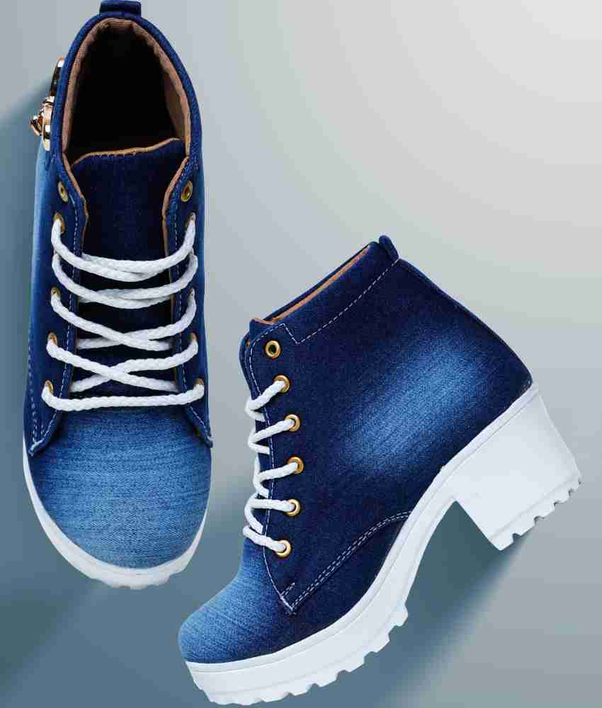 Girls blue deals ankle boots