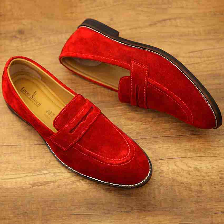 LOUIS STITCH Ferrari Red Suede Leather Loafer For Men Moccasin Shoes 6 UK  (SUMC) Mocassin For Men - Buy LOUIS STITCH Ferrari Red Suede Leather Loafer  For Men Moccasin Shoes 6 UK (