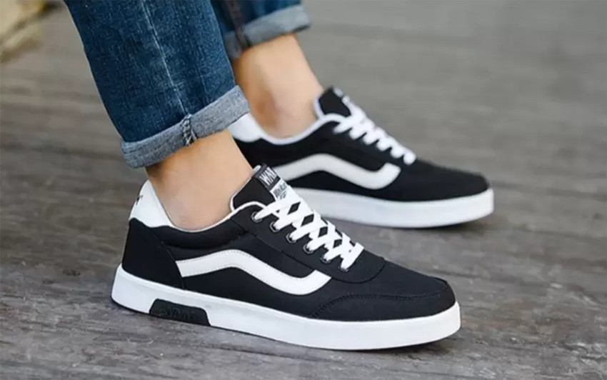 Mens black white shoes store