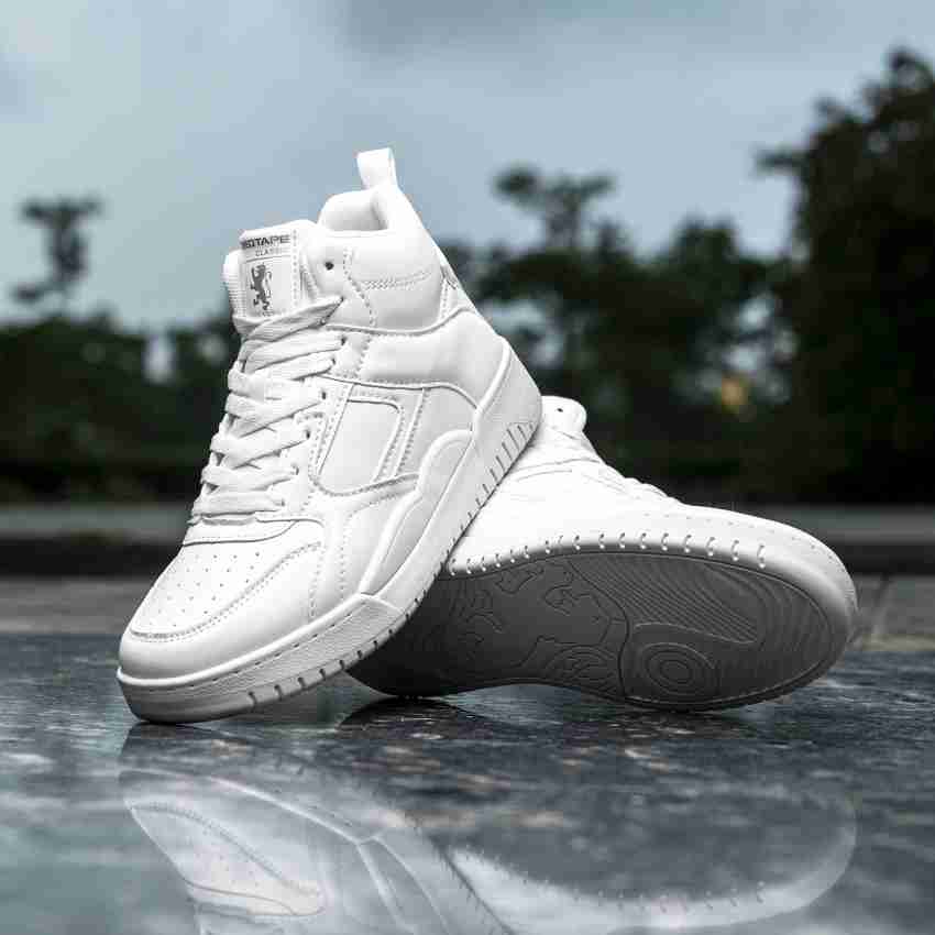 Men's all white store high top sneakers