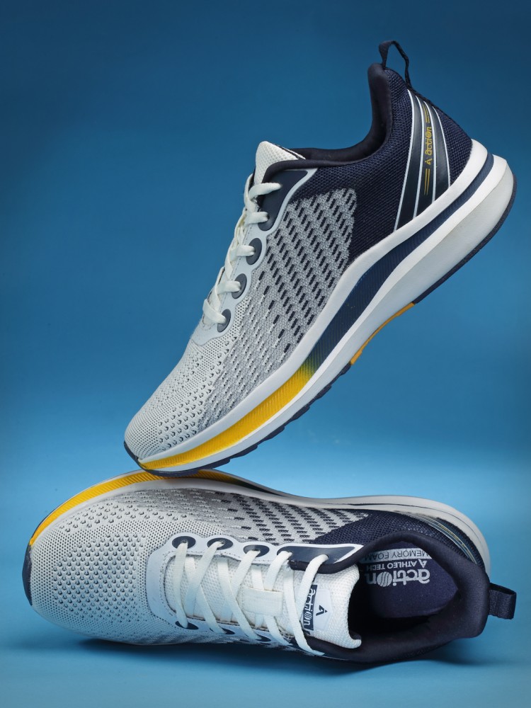 Action white clearance running shoes