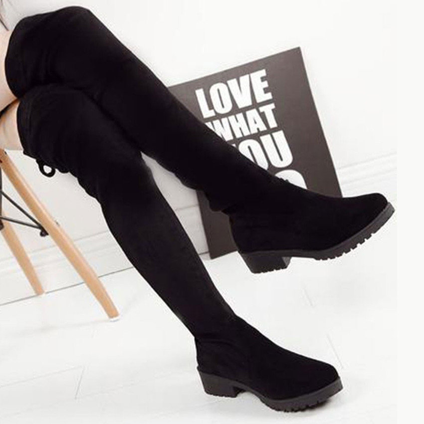 Black knee high boots in store hotsell