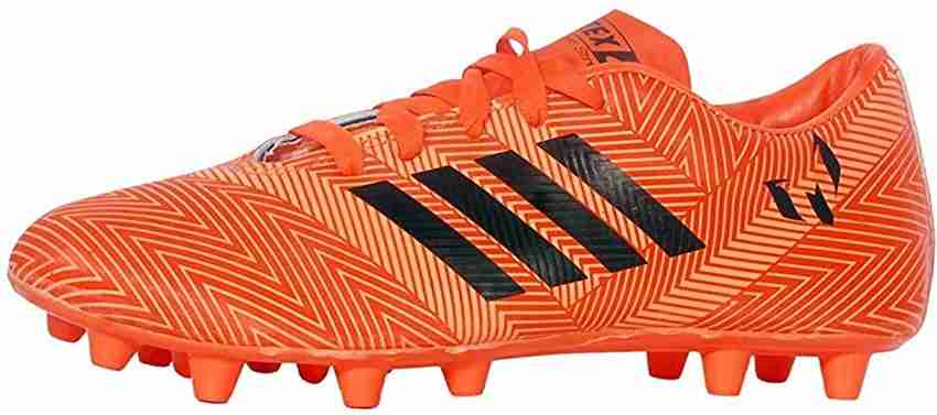 MESSI Orange Synthetic TPU Sole Football Studs Shoes For Men