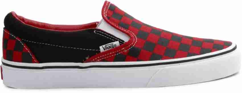 Red and black checkered on sale vans