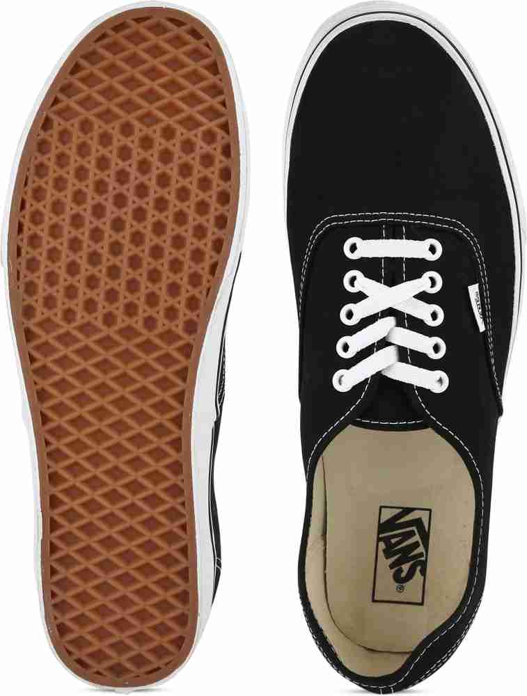 Vans authentic black and white canvas skate on sale shoes