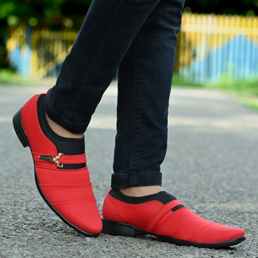 Red stylish clearance shoes