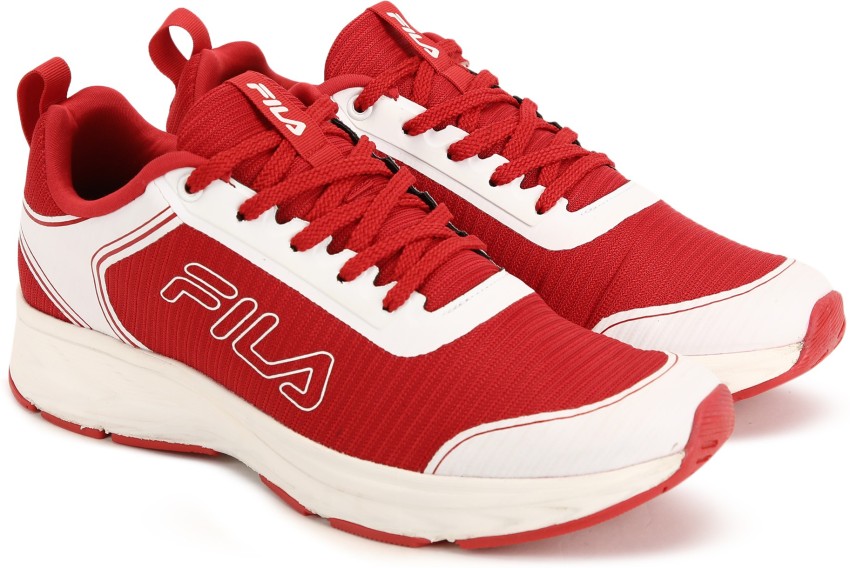 All red 2024 fila sneakers