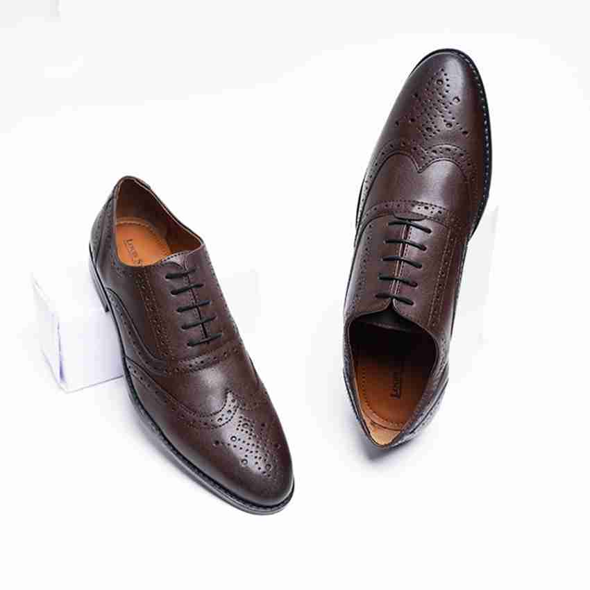 Buy LOUIS STITCH Men's Brunette Brown Wingtip Brogue Style Comfortable  Formal Lace Up Shoes for Men (Size-11 UK) (RGBGBB) at