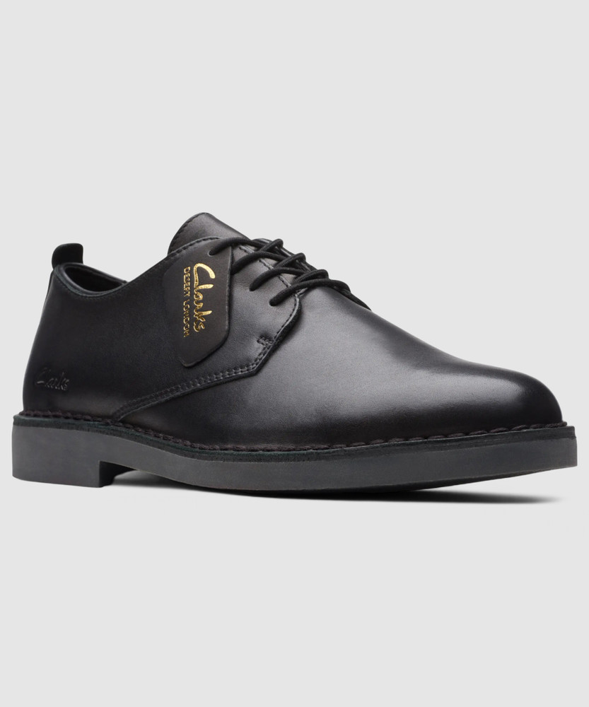 clarks desert london black leather