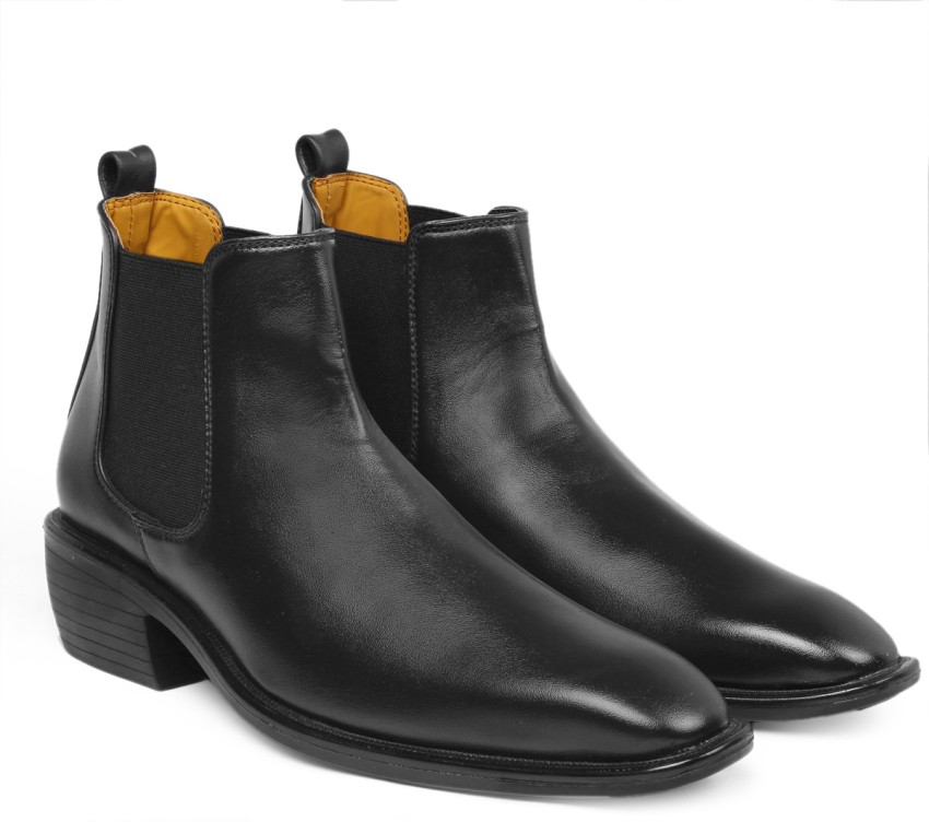 Mens black cheap chelsea boots leather