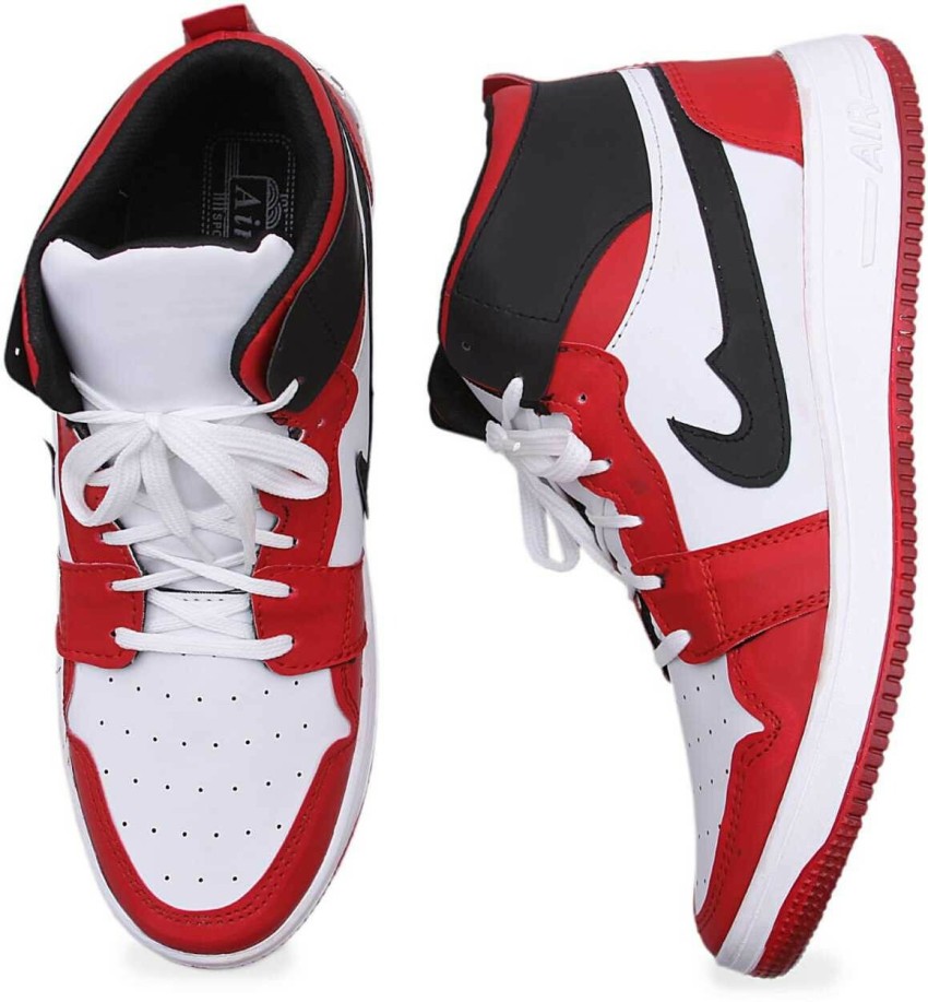 Nike shoes red hot sale colour high neck