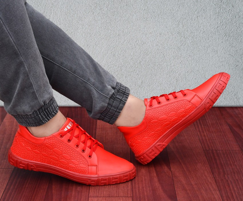 Mens red sales sneakers cheap