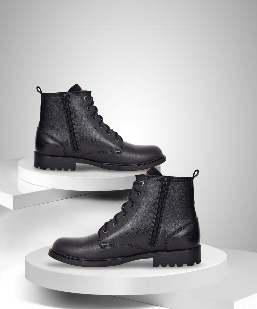 Mens side zip outlet leather boots