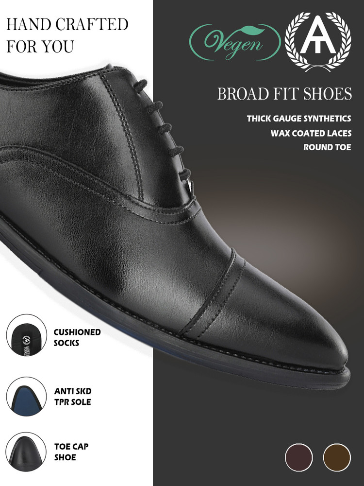 ALBERTO TORRESI Alberto Torresi Broad Fit Black Synthetic formal Shoes Lace Up For Men
