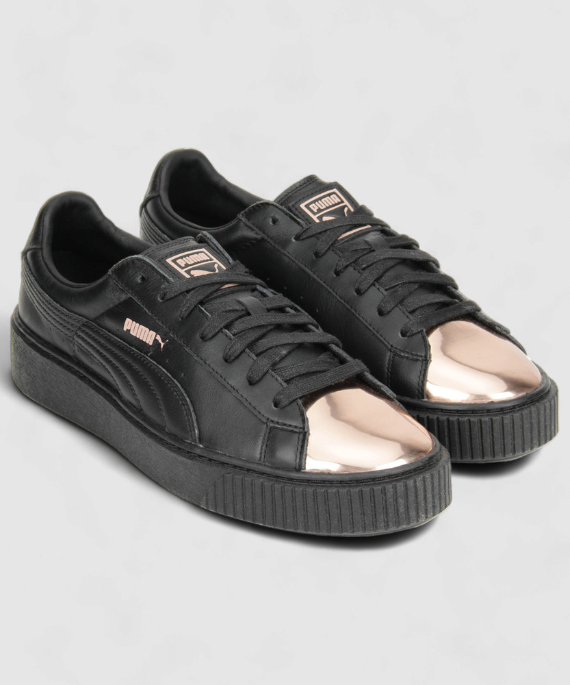 puma basket platform white rose gold