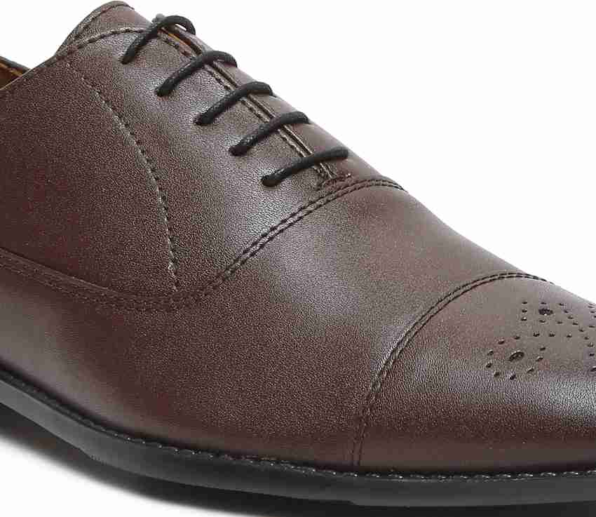 LOUIS STITCH Mens Brown Formal Lace Up Derby Shoes for Men (RGCT