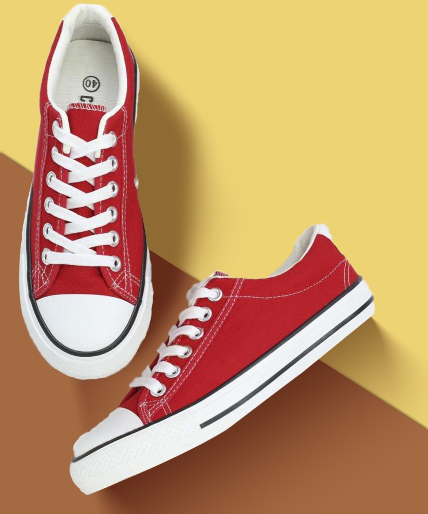 Converse red cheap canvas shoes