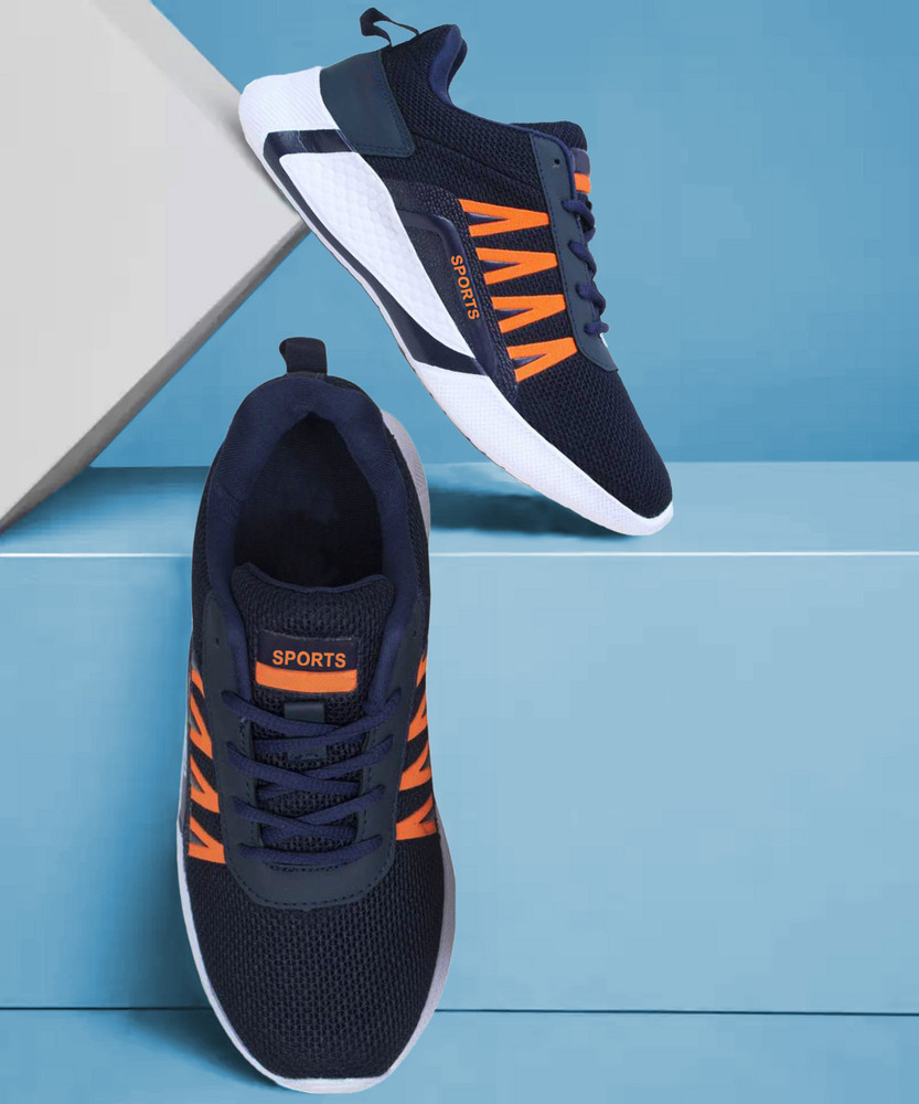 Nike blue and orange running shoes new arrivals