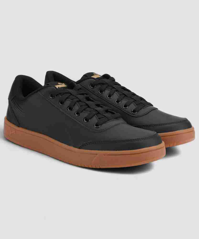 PUMA Court Breaker L Mono Sneakers For Men Buy Puma Black Puma Black Metallic Gold Color PUMA Court Breaker L Mono Sneakers For Men Online at Best Price Shop Online for Footwears