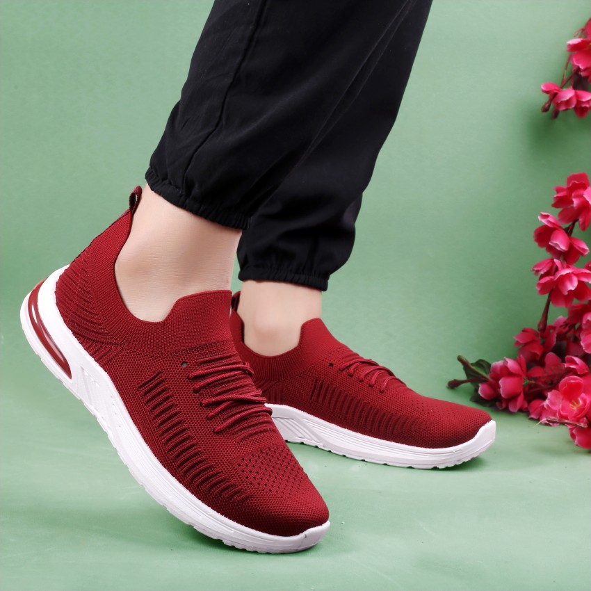 Women's Maroon Colour Synthetic Leather Jelly Shoes - Zakarto