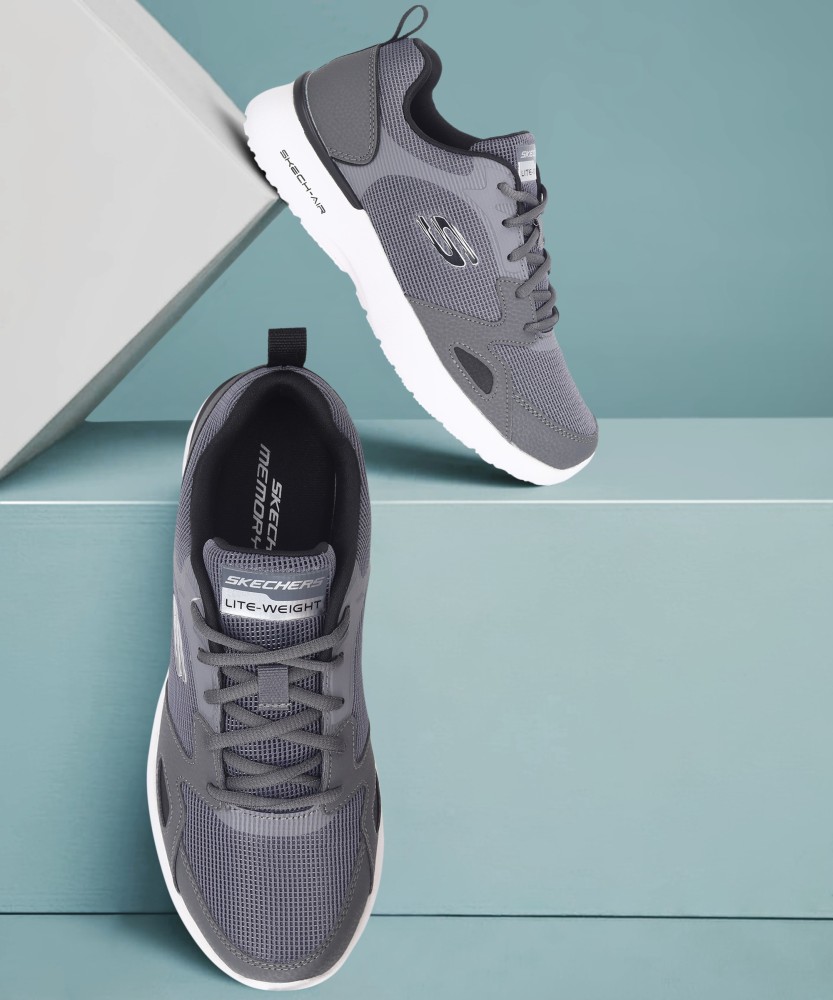 Men's skechers sales grey shoes