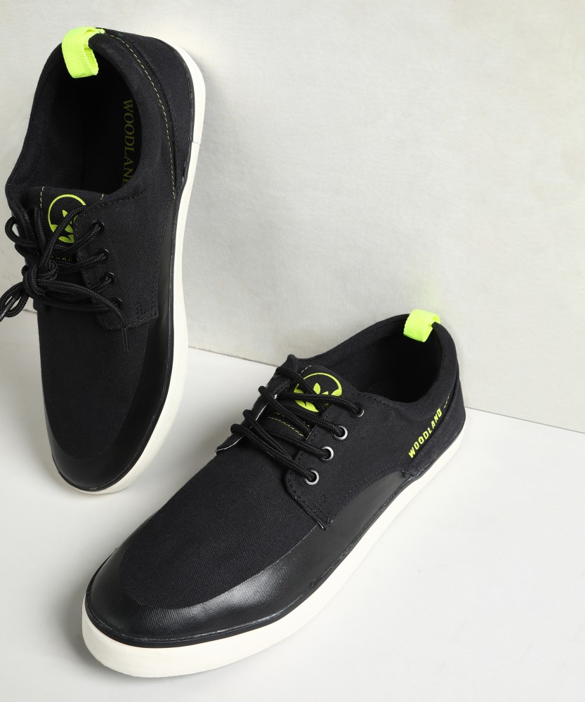 Woodland men's black deals leather sneakers