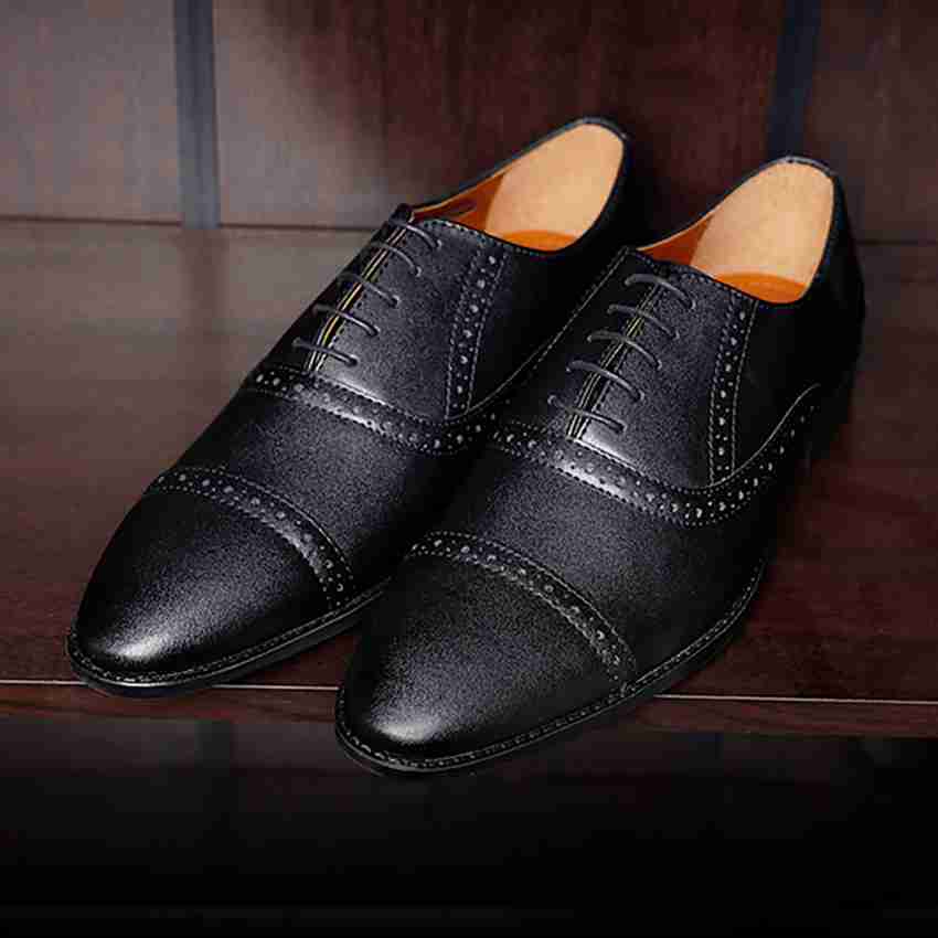 LOUIS STITCH Men's Obsidian Black Italian Leather Formal Shoes