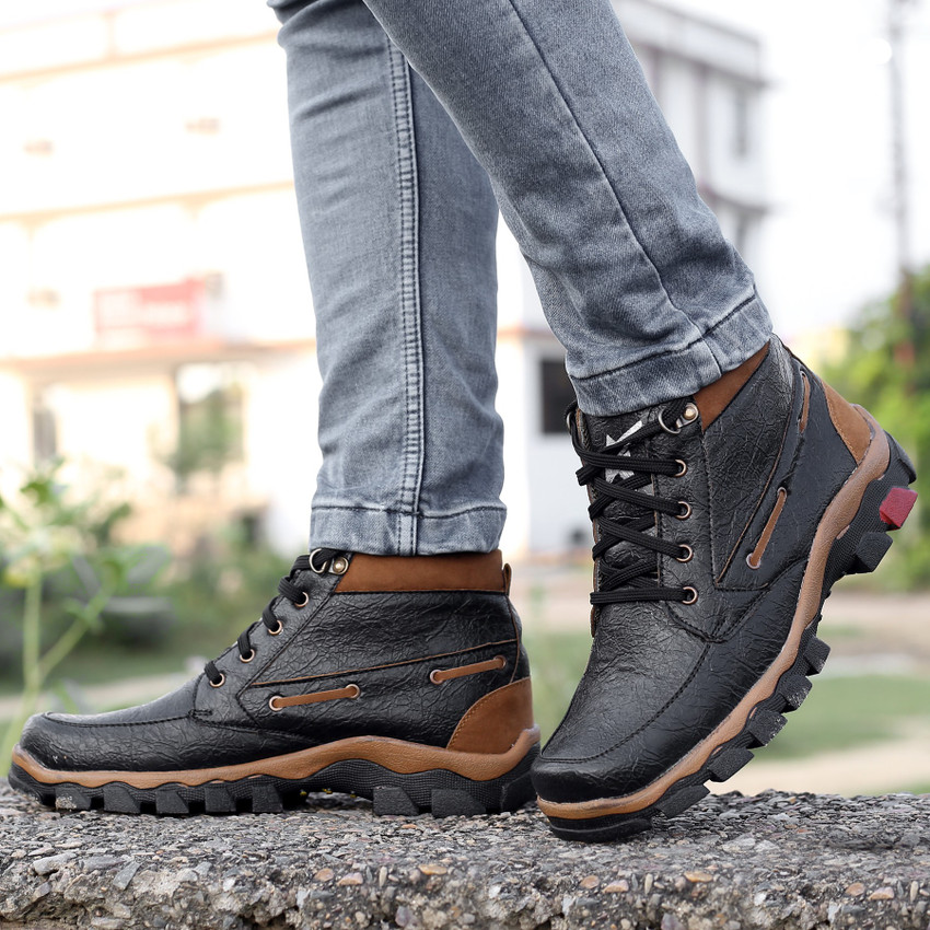 kraasa men's synthetic leather boots