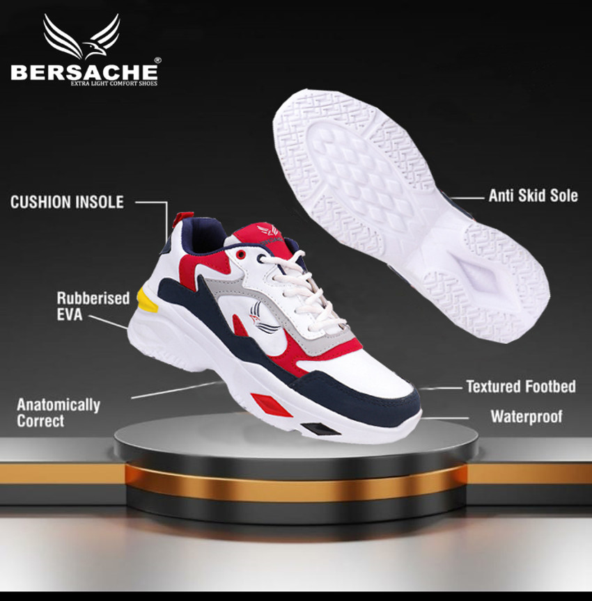 BERSACHE Bersache Sports Shoes For Men Red For Running Walking gym