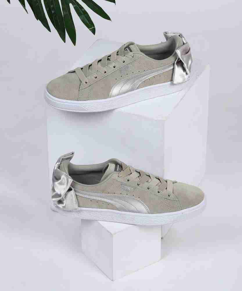 Puma suede bow grise clearance
