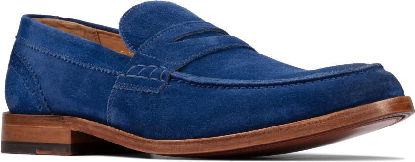 Clarks blue suede on sale loafers