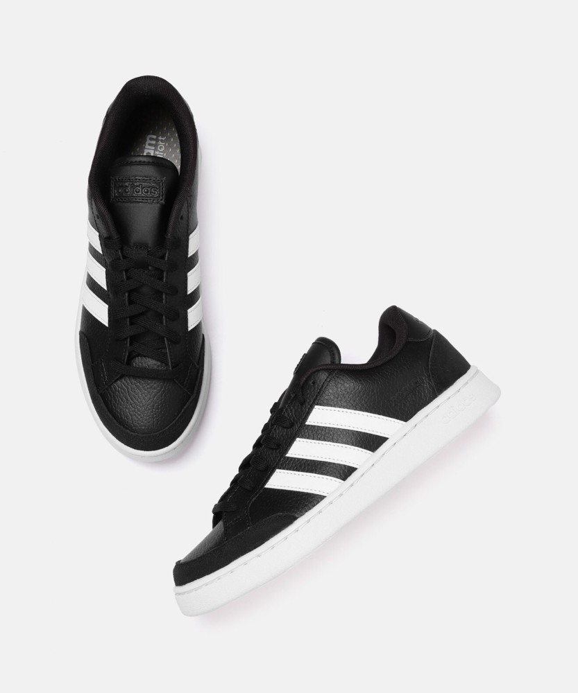 Adidas cloudfoam black leather best sale