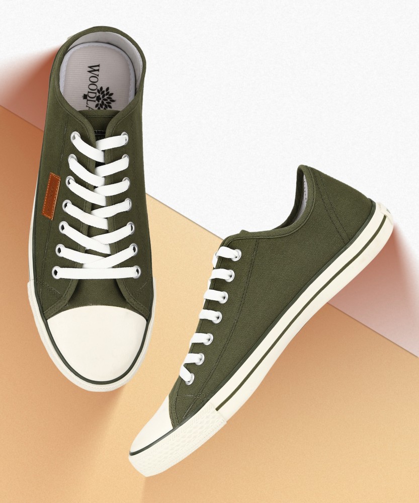 Olive green sales canvas shoes