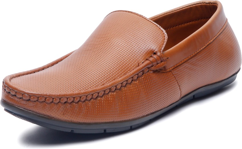 LOUIS STITCH Brown Premium Handmade Genuine Leather Moccasins