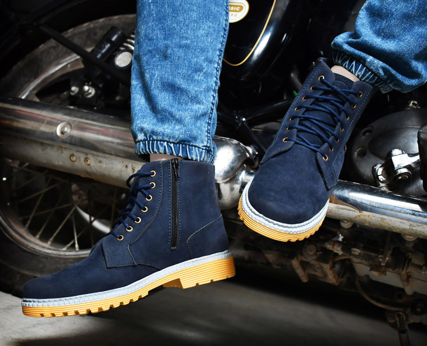 Mens blue boots top