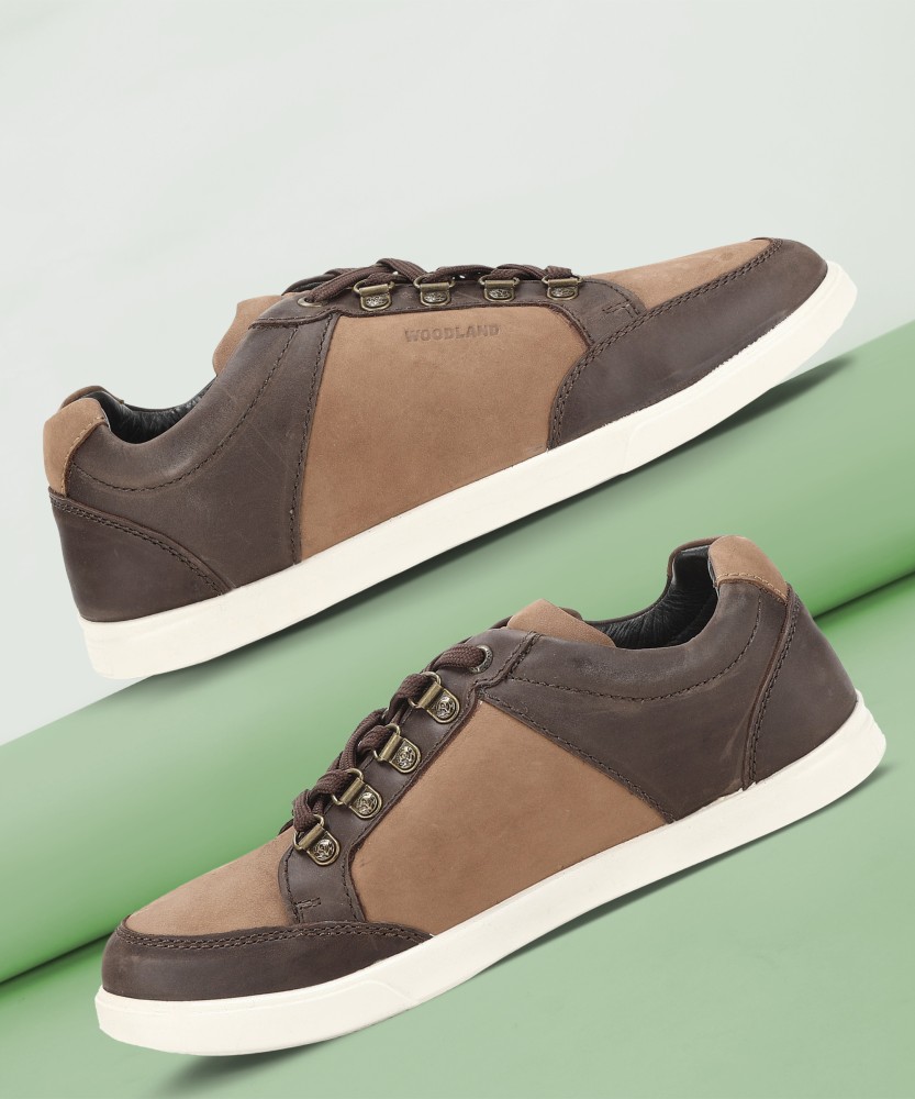 Woodland men's clearance leather sneakers flipkart