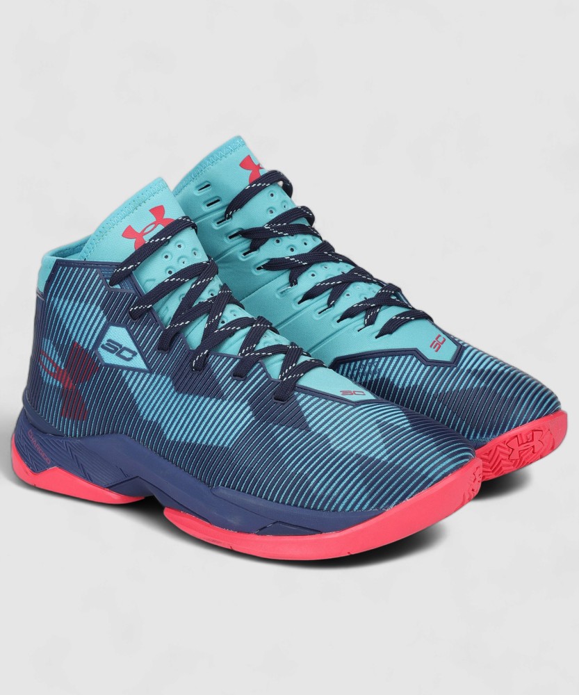 Pink and blue under armour shoes best sale