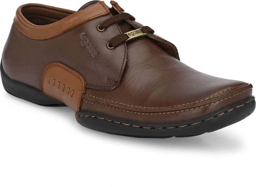 EGOSS EGOSS Mens Brown Premium Geniune Leather Derby Formal Shoes