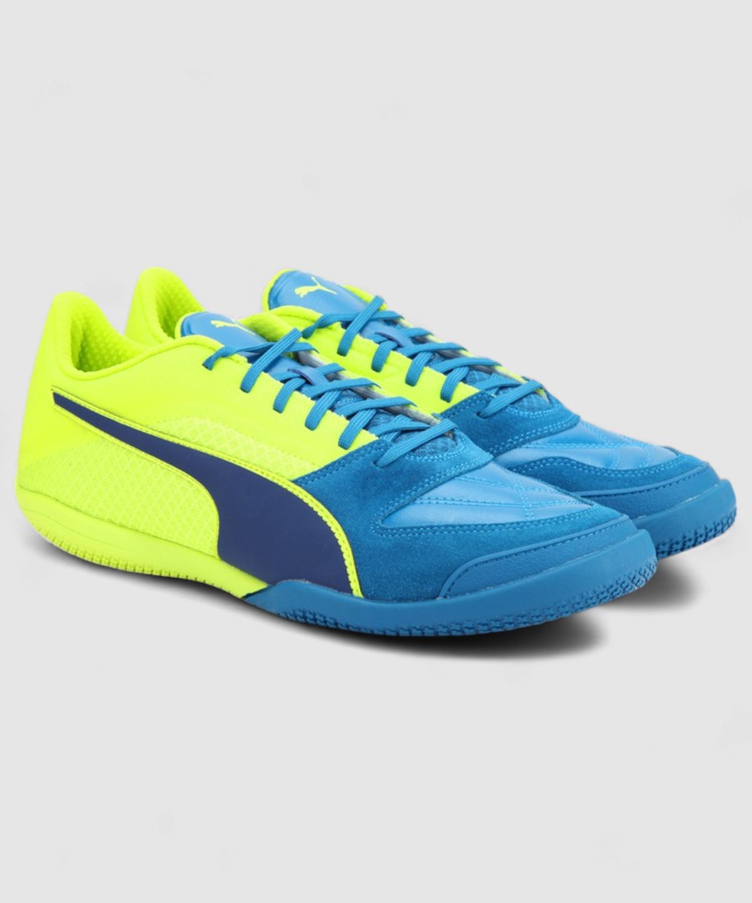 PUMA Invicto II Football Shoes For Men Buy Mykonos Blue Blue Depths Safety Yellow Color PUMA Invicto II Football Shoes For Men Online at Best Price Shop Online for Footwears in India