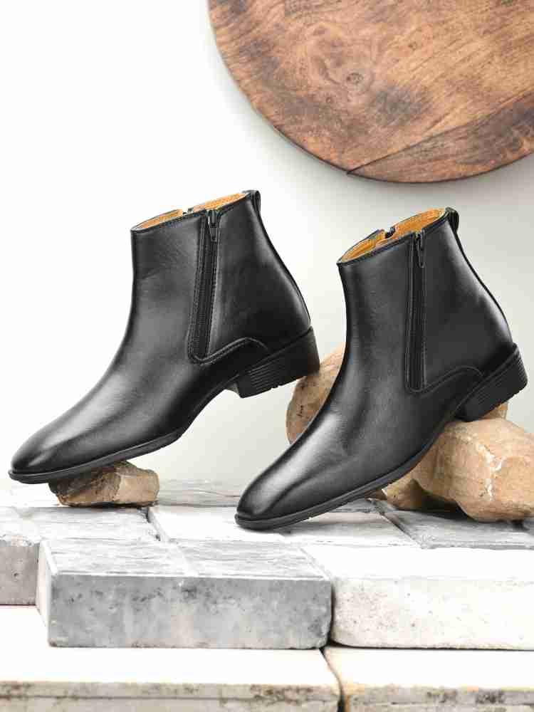 Mens chelsea shop boots with zipper